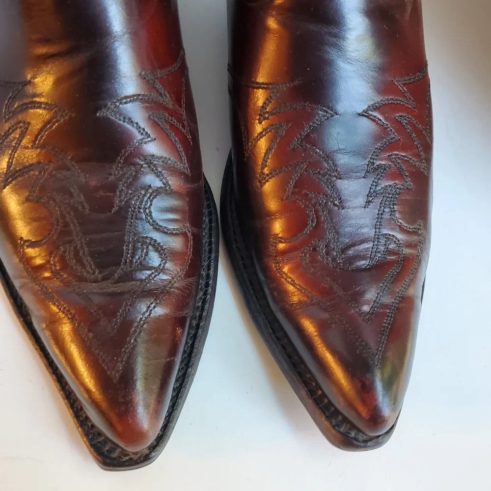 TEXAS WESTERN COWBOY BOOTS BROWN USA SIZE 9EE M-70 - Picture 2 of 16